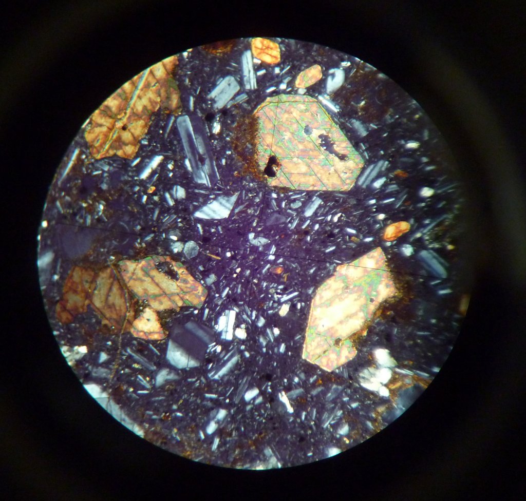 Thin section of pottery from Aegina, Greece, April 2011