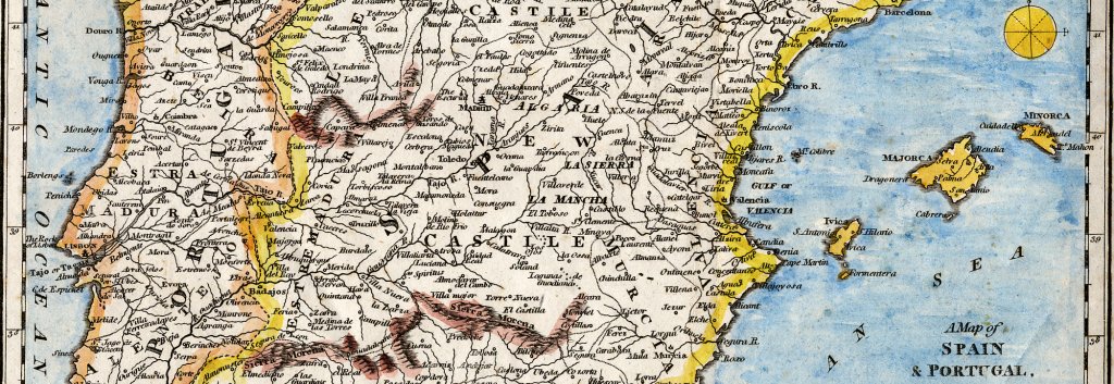 18th century map of Iberian Peninsula